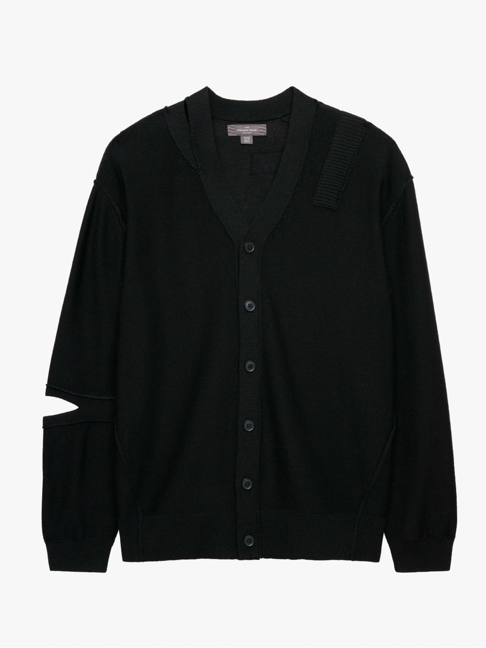 Stefano Pilati x Zara Cut Out Patchwork Wool Cardigan